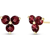 Galaxy Gold GG 14k Solid Gold Stud Earring With Garnet
