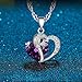 ASHINE CZ Cutout Heart Necklace Sterling Silver Necklace Purple Pendant Gift
