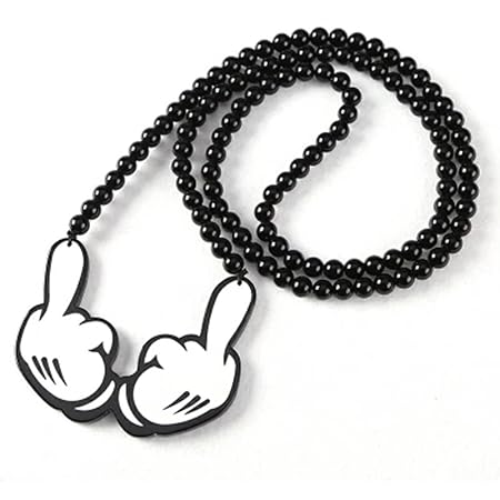 INEBIZ Hip Hop Fashion Zweihändige Mittelfinger Zum Aufhängen Am Rückspiegel, Anhänger Mit Perlen, Acryl-Anhänger Für Auto-De