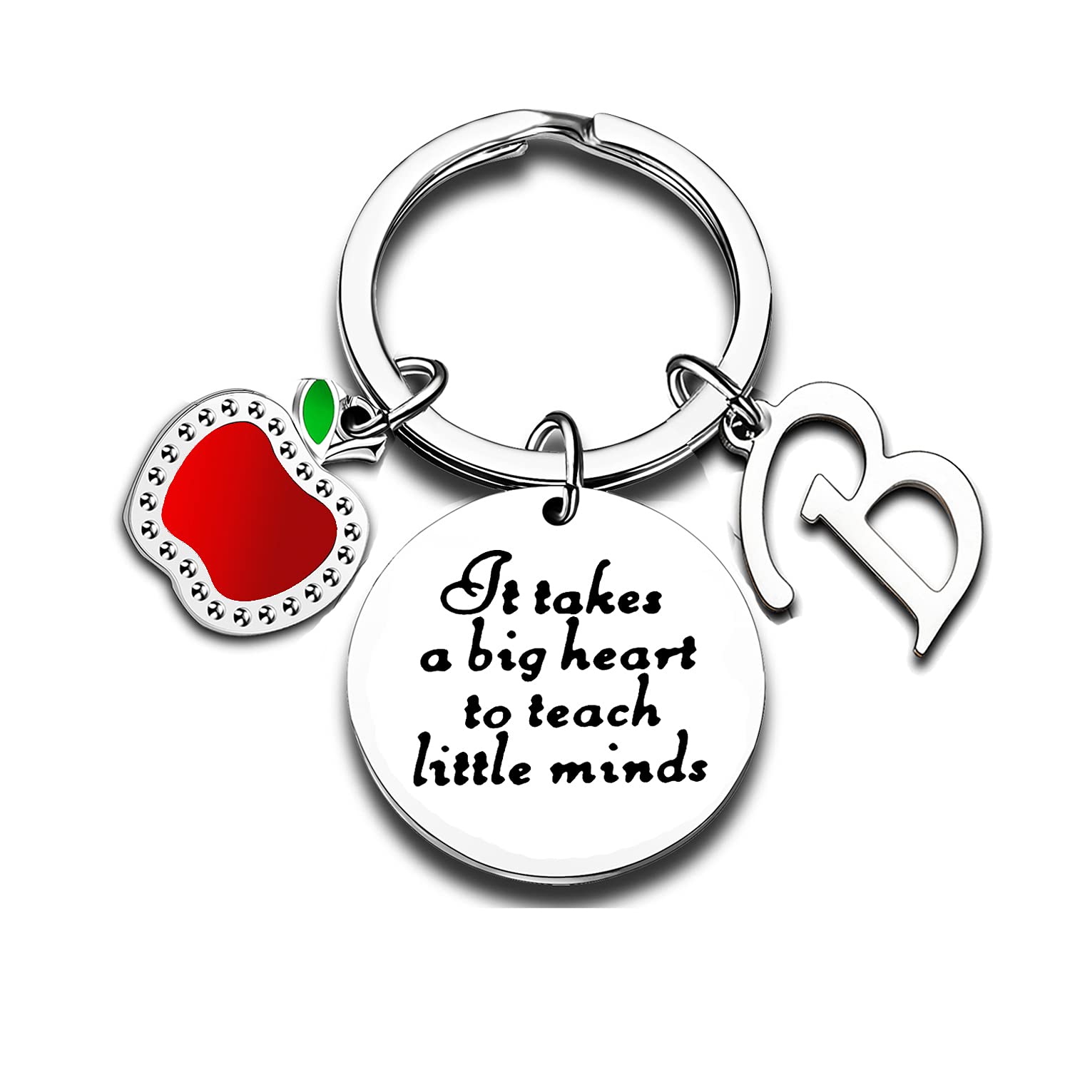 Teacher Gifts for Women Initial Charm Initial Jewellery Initial Keyring Teacher Appreciation Gifts Thank You Gifts For Teachers Women (B)