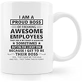 uinwk Best Boss Coffee Mug Gifts For Women Men, I Am A Proud Boss Coffee Mug, Best Leader Mentor Appreciation Gifts For Women Men 11oz