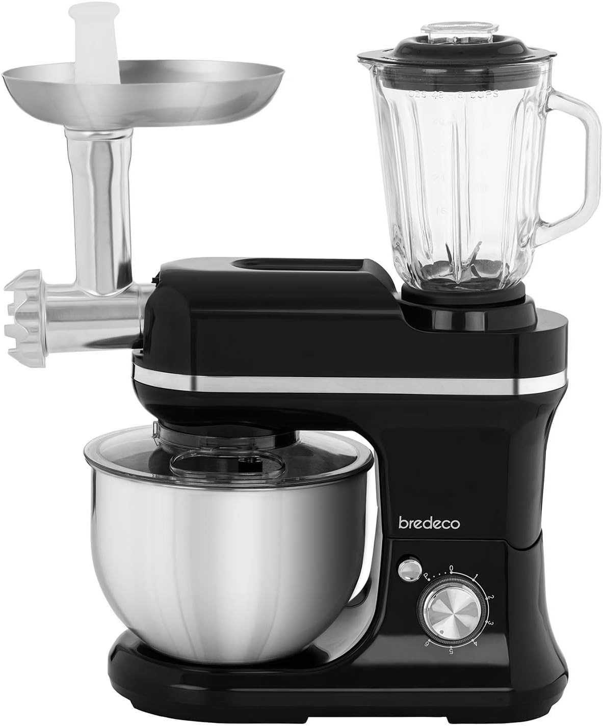 Bredeco Robot Da Cucina Multifunzione Con Mixer E Tritacarne Planetaria 3 In 1 Bcpm 1200 Exp 1 200 W 230 V 6 Velocita 5 Litri O 23 Cm