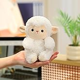 Ditucu Palm-Sized Sheep Stuffed Animals Cute Soft Lamb Plush Doll Small Plushies Toys Gifts for Kids White 6 inch