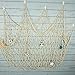 Bilipala Rustic Nautical Decorative Fishing Net Wall Hangings Decor with Stars, Lifebuoy and Anchor Ornaments, Creamy White