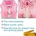 Cute Elegant Pink Mesh Dog Cat Pet Vest Harness with Bow tie Lace and White Short Skirt Dress Artificial Pearls and Matching Leash Set for Dogs Cats Pets (Chest Girth: 13.8