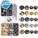 100 Sets Snap Fasteners Kit, 0.47inch Snap Buttons Press Studs with 4 Pieces Fixing Tools for Leather Cloth Jackets, 5 Assorted Colors