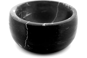 URBAN SOMBRERO ShayVe Shaving Bowl for Shaving Soap & Cream — Marble Shave Bowl For Shaving Soap & Cream — Exquisite Heat Insulated Wet Shaving Kit Addition (Black and White Marble)