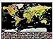 Prairie House Scratch Off World Cartographic Map Poster | Glossy Finish Laminated Global Map With Flags, Vivid Colors & Detailed Lines | For Travelers, World Explorers, Gift Ideas, Home Décor & More