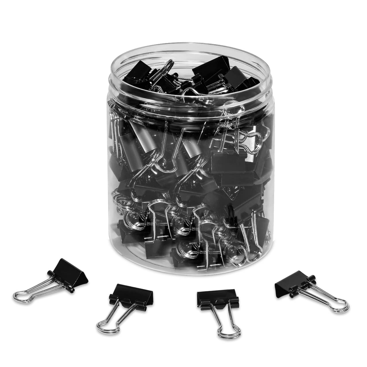 JIKIOU Mini Binder Clips Small Black Paper Clamps for Office Supplies,115-Pack (19mm)