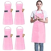 FunChaos 4 Pack Chef Apron, Adjustable Apron with 2 Pockets, Unisex Personalised Apron for Cooking, Kitchen, Restaurant