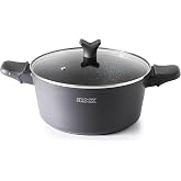 THE ROCK SOHO 5.4 Quart Nonstick Stockpot with Lid, Black | Soup Pot, ROCK.TEC Nonstick, PFOA PFOS Free, Induction Compatible, Dishwasher Safe, Nothing Sticks, Never Warps, Lasts Longer