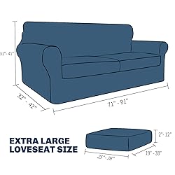 JIVINER Newest 3 Pieces Couch Covers for 2 Cushion
