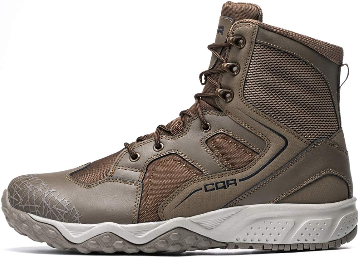 CQR Men's Military Tactical Boots, Water Repellent Lightweight Mid-Ankle Combat Boots, Durable EDC Outdoor Work Boots: Shoes