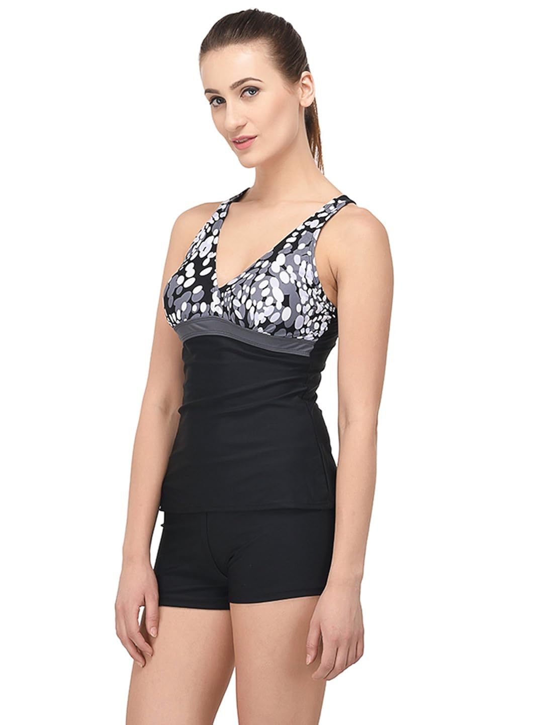 voxati women's printed tankini with shorts