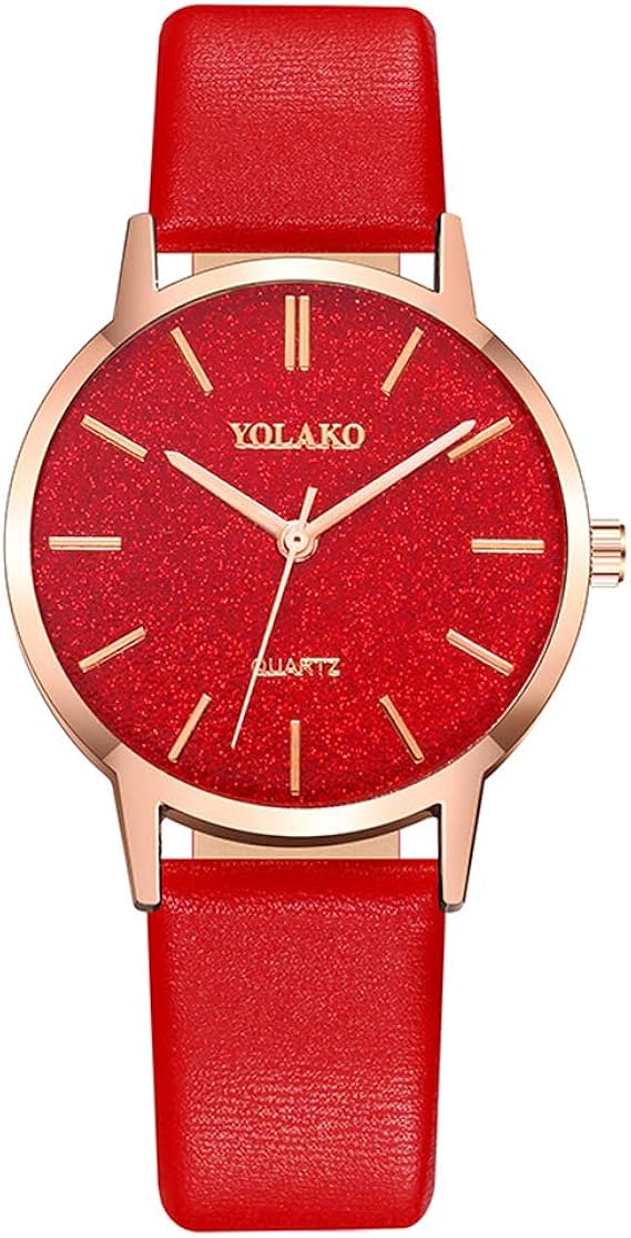 Amazon Achicoo 腕時計 レディース クォーツ時計 シンプル 星空 Puレザーストラップ ファッション 赤 レディース腕時計 腕時計 通販