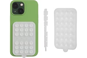 OCTOBUDDY - Silicone Double-Sided Suction Phone Case Detachable Mount - Hands-Free, Strong Grip Holder for Selfies & Videos - iPhone & Android Compatible - 2.5″ x 3.75″, Transparent