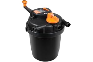 VEVOR Bio Pressure Pond Filter, Up to 1600 Gallons, with 13W UV-C Light, 1580 GPH, Pressurized Biological Pond Filter System Filtration Equipment for Fountain Pool, Koi Fish Aquarium Tank Garden Water