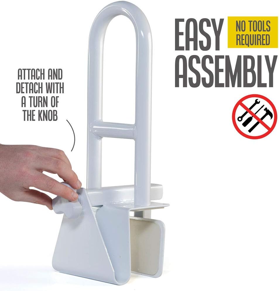 Bathtub Safety Rail - Adjustable Tub Grab Bar, Heavy Duty - Bathtub Grab Bars Great Gift For Elderly, After Surgery Etc. - Clamp Rail On Bath Support - Easy In And Out Of The Bathtub - By Medical king: Health & Personal Care