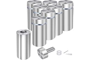 Osring 1in Dia x 2in Ln Wall Standoffs Stainless Steel Sign Standoff Holder, Brushed Nickel Advertising Nails Screw Mounting Hardware Holder for Acrylic Board and Sign Display, 8 Pack