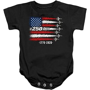 Popfunk USA 250th American Flag Jets Unisex Infant Snap Suit for Baby