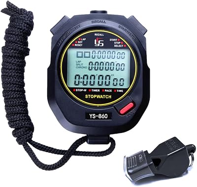 LAOPAO Stopwatch 1/100s 60 Lap Memories Large Display Mute Mode Waterproof