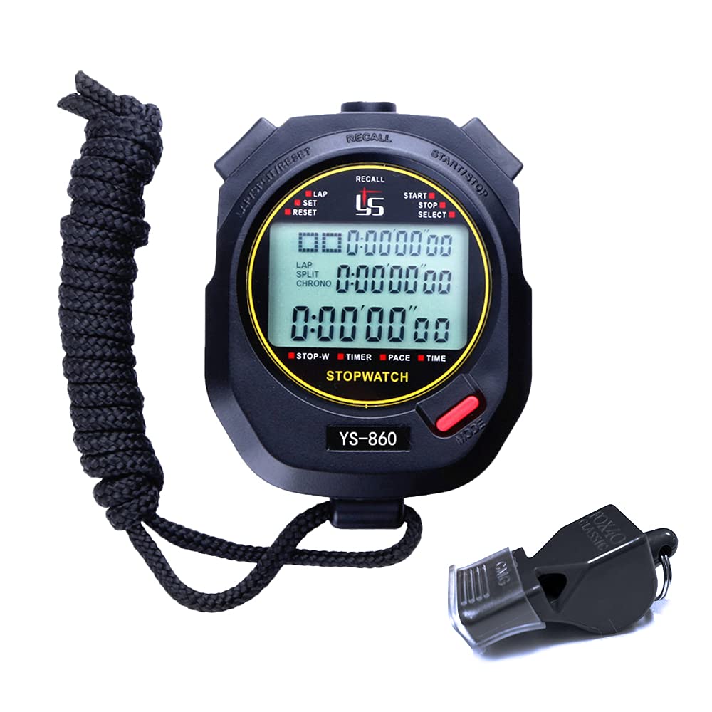 LAOPAO Stopwatch, 1/100 Seconds Precision 60 Memories Large Display Daily Waterproof with Mute Mode for Outdoor Sports Running