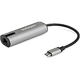 StarTech.com 2.5GbE USB C to Ethernet Adapter NBASE-T NIC - USB 3.0 Type C 2.5/1 Gigabit/100 Mbps Multi Speed Network/USB 3.1