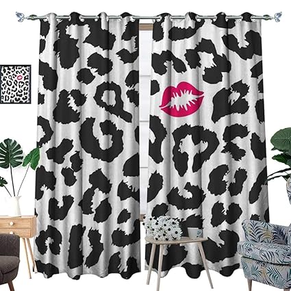 Amazon Com Homehot Safari Blackout Window Curtain Leopard Cheetah