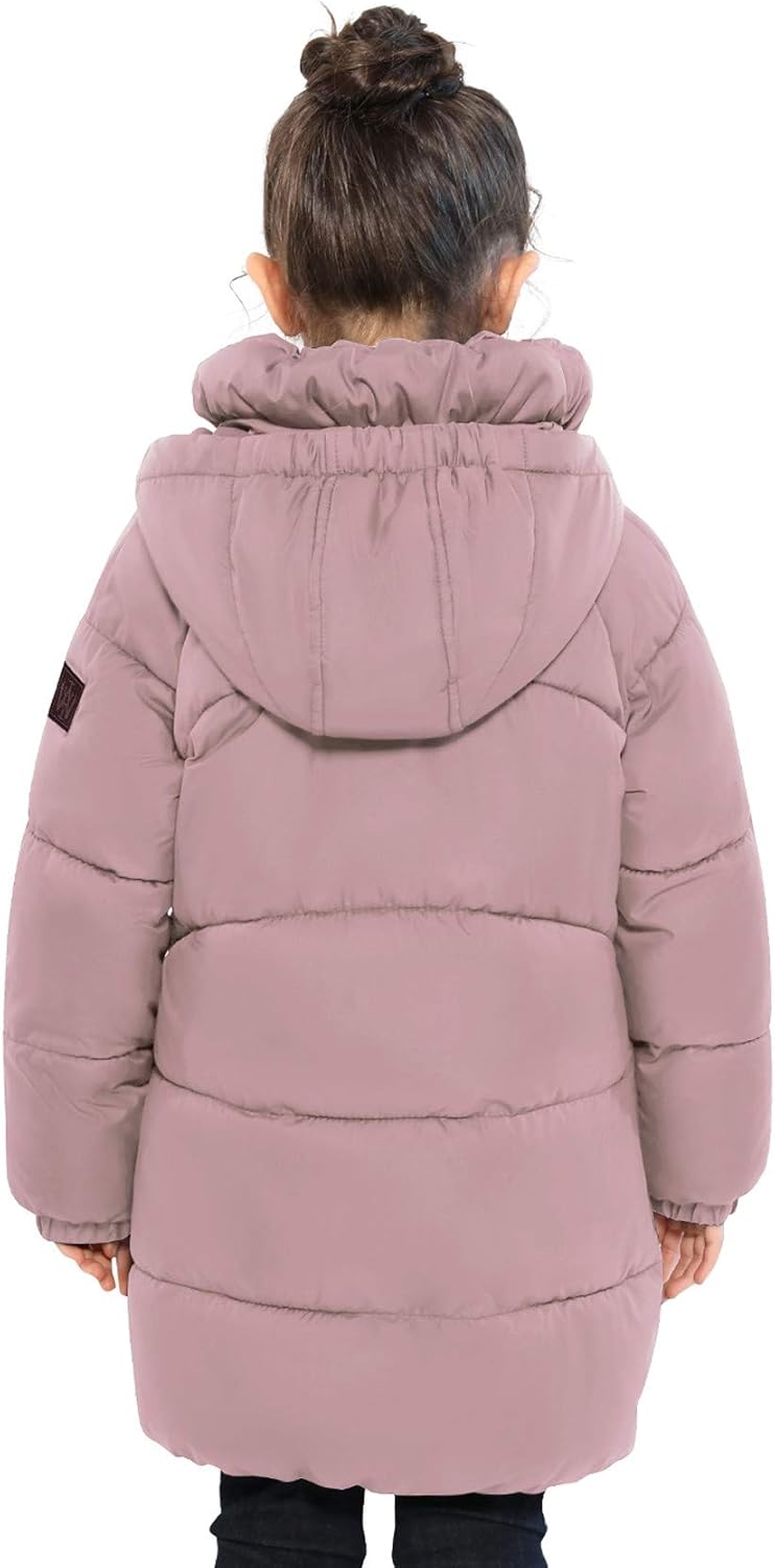 SOLOCOTE Girls Winter Coats Heavyweight Mediun Length Warm Jackets Down-Like Cotton Wadding Outwear 3-14Y: Clothing