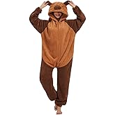 Luojida Animal Onesie Pajamas Unisex Adult Oversized Cosplay Halloween Costume Jumpsuit One Piece Zip Up Sleepwear Women Men
