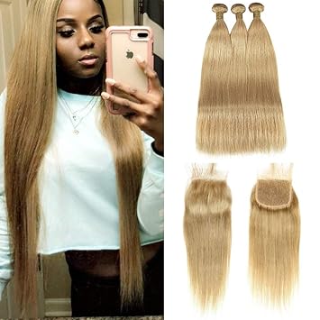 Amazon Com Newness Indian Honey Blonde Straight Hair With