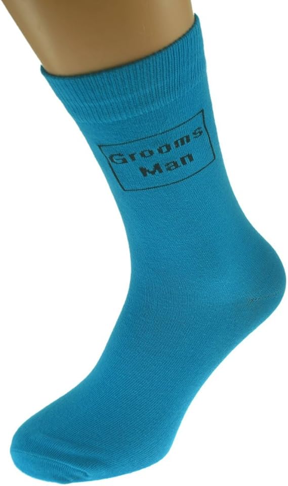 Turquoise Coloured Men's Wedding Socks (Groomsman) at Amazon Men’s
