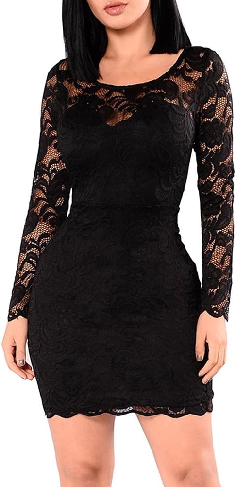 KJSEXY Women's Floral Lace Formal Bodycon Cocktail Party Dress