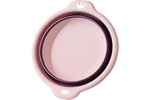 TOOKIE Collapsible Wash Basin, Round Folding Washing Bin Bucket for Cleaning with 1 Hook, Outdoor Travel Portable Washing Tub, Basins for Laundry, RV, Camping, Travel, Marine, BBQ