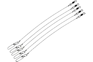 105 lb. 5 Pack [Crane Swivel] Premium Stainless Steel Solid Wire Tooth Shield Tackle Musky Pike Leader Jerk Bait Bucktail