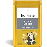 Tea Forte Black Lychee Loose Leaf Tea Canister | Makes 35-50 Cups, Handcrafted Loose Leaf Black Tea Blend, Airtight Decorative Canister, Premium Gift for Tea Lovers