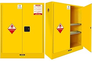 WETOXL 45 Gallon Flammable Cabinet 44H x 19W x 43D, Galvanized Steel Flammable Storage Cabinet, Adjustable Shelf for Commercial Industrial Home Use
