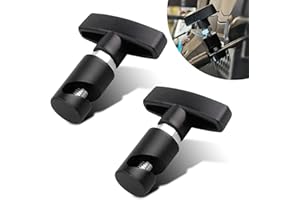 DYEKNEE 2 PCS Car Hood Lift Rod Retainer, Non-slip Safety Clip-on Anti-pinch Trunk Hydraulic Rod Support Device, Durable Metal T-handle Multi-purpose Accessories, Universal for Cars SUVs (Black)