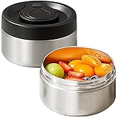 2Pack Thermo for Hot Food, Stackable Insulated Lunch Box - Wide Mouth Vacuum Insulated Stainless Steel Leakproof Bento Box for Office &amp; Outdoor Meals (silver, small)