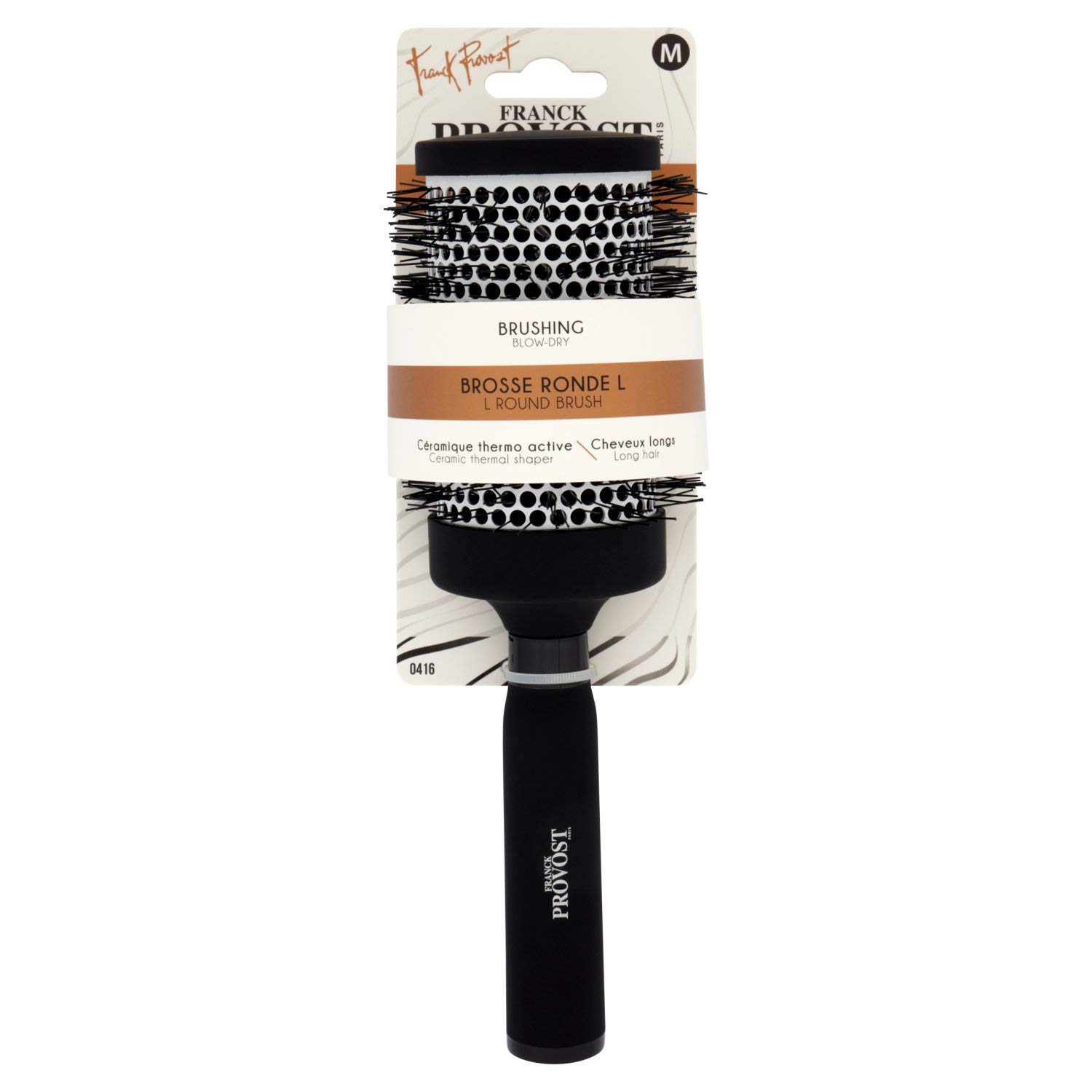 Franck Provost - Express XL Brushing Brush - Large Professional Thermoactive Ceramic Hair Brush - Uniform Heat Spreading, Nylon Bristles, Long Hair - Random Colour