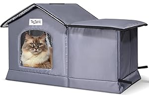 Tailtastic Weatherproof & Insulated Outdoor Cat House - Seamless Base Stays Dry,Easy Assembly, Warm Shelter for Community/Outdoor Cats(Large)