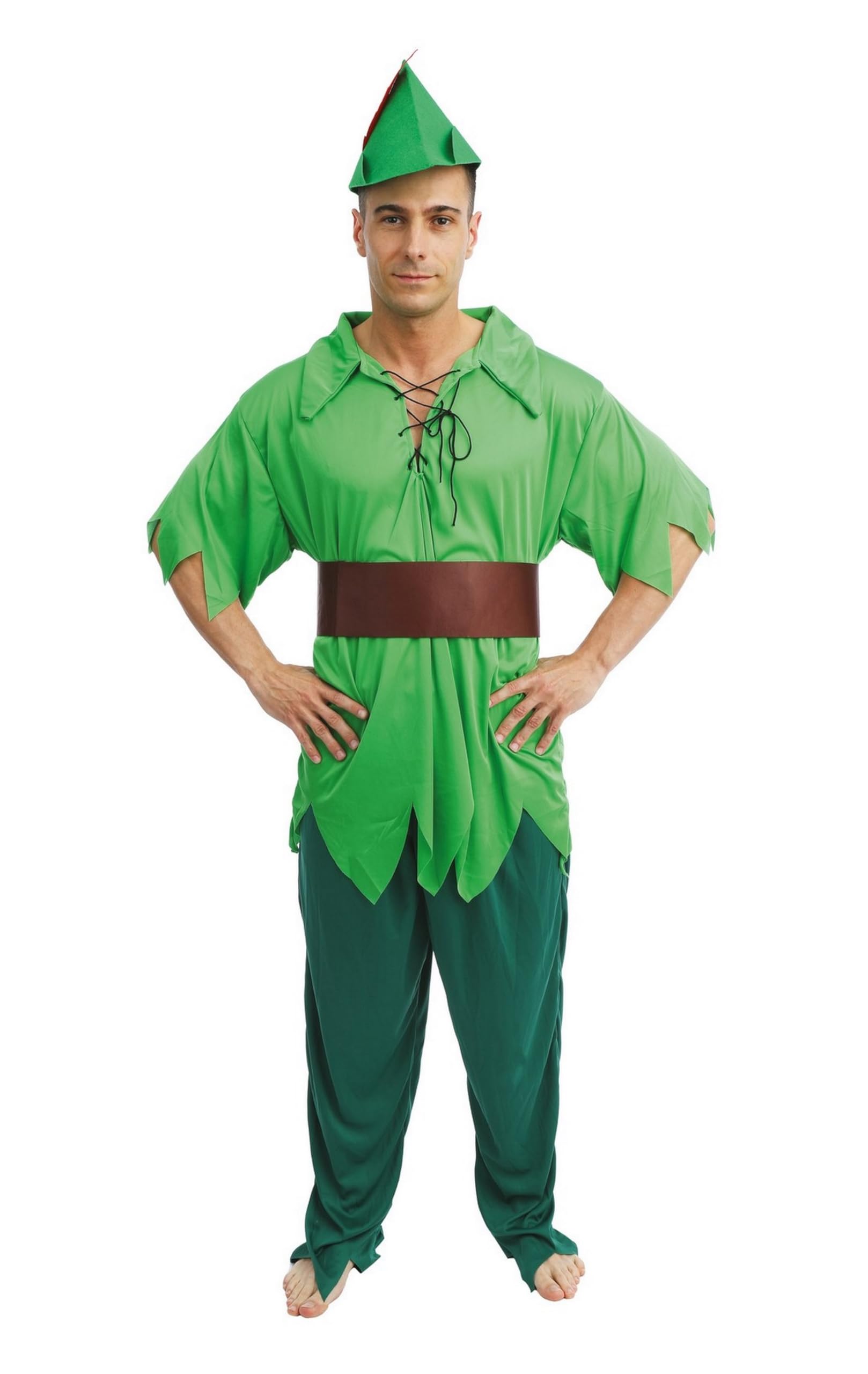 P'TIT CLOWN - 21165 - Peter Costume - Adult Costume - Perfect for Carnival, Costume Parties and Themed Events - Comfortable and Original - Polyester - Green - Sizes L/XL