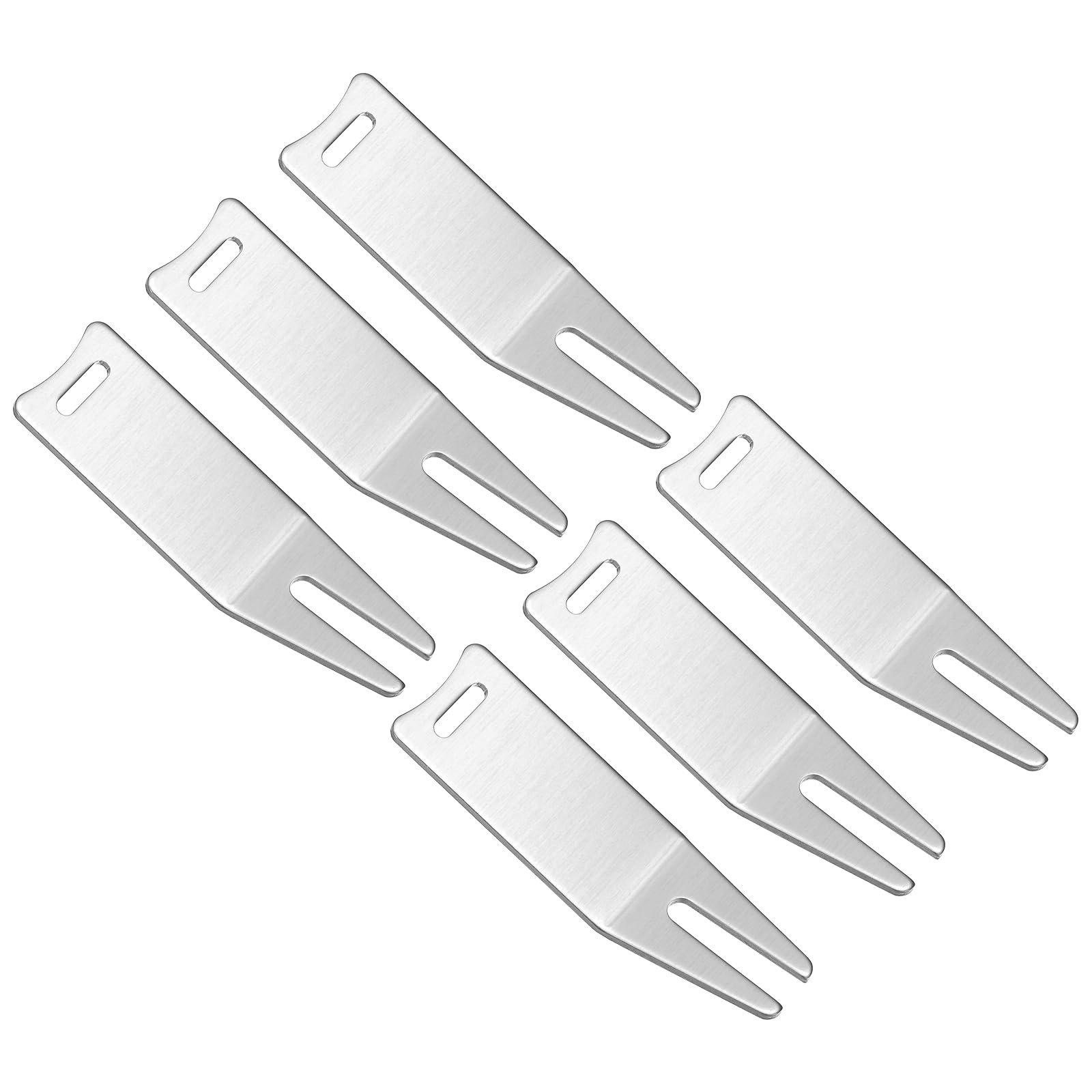 PATIKIL Metal Bending Golf Divot Repair Tool, 6 Pack Golf Divot Tool Curved Spit Golf Green Divot Fork Ball Mark Repair Tool for Golf Golfer Repairing, Silver Tone