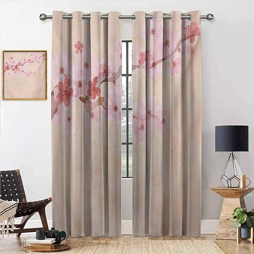 Cortinas para habitación de bebé, 243,8 x 213,4 cm, diseño de flores de