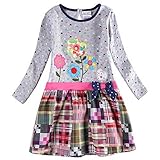 Novatx Baby Kids Winter Bow Check Pattern Girls Clothes H6328 Grey