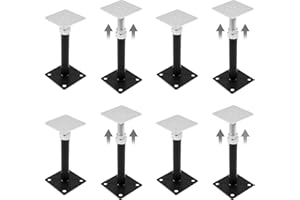 Noliven 8 Pack Adjustable Floor Jack Post, 6"-9" Height Range, House Floor Jacks Post Pole for Leveling, Mini Screw Jack, 560