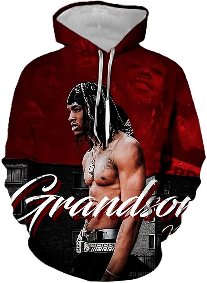 3D King Von Hoodies Sweatshirt R.I.P Rapper Unisex 3D Casual Hip Hop Pullover Sweatshirt for Men 