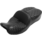 C.C. RIDER Motorcycle Gel Seat Hammock Rider Passenger Seat - Bagger Comb Strapped Seat Fit for Harley Touring 2009-2023 Road King FLHR Street Glide FLHX Road Glide FLTRX Electra Glide FLHT