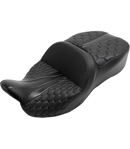 Amazon.com: C.C. RIDER Leather Rider Passenger Seat Red Hexagon