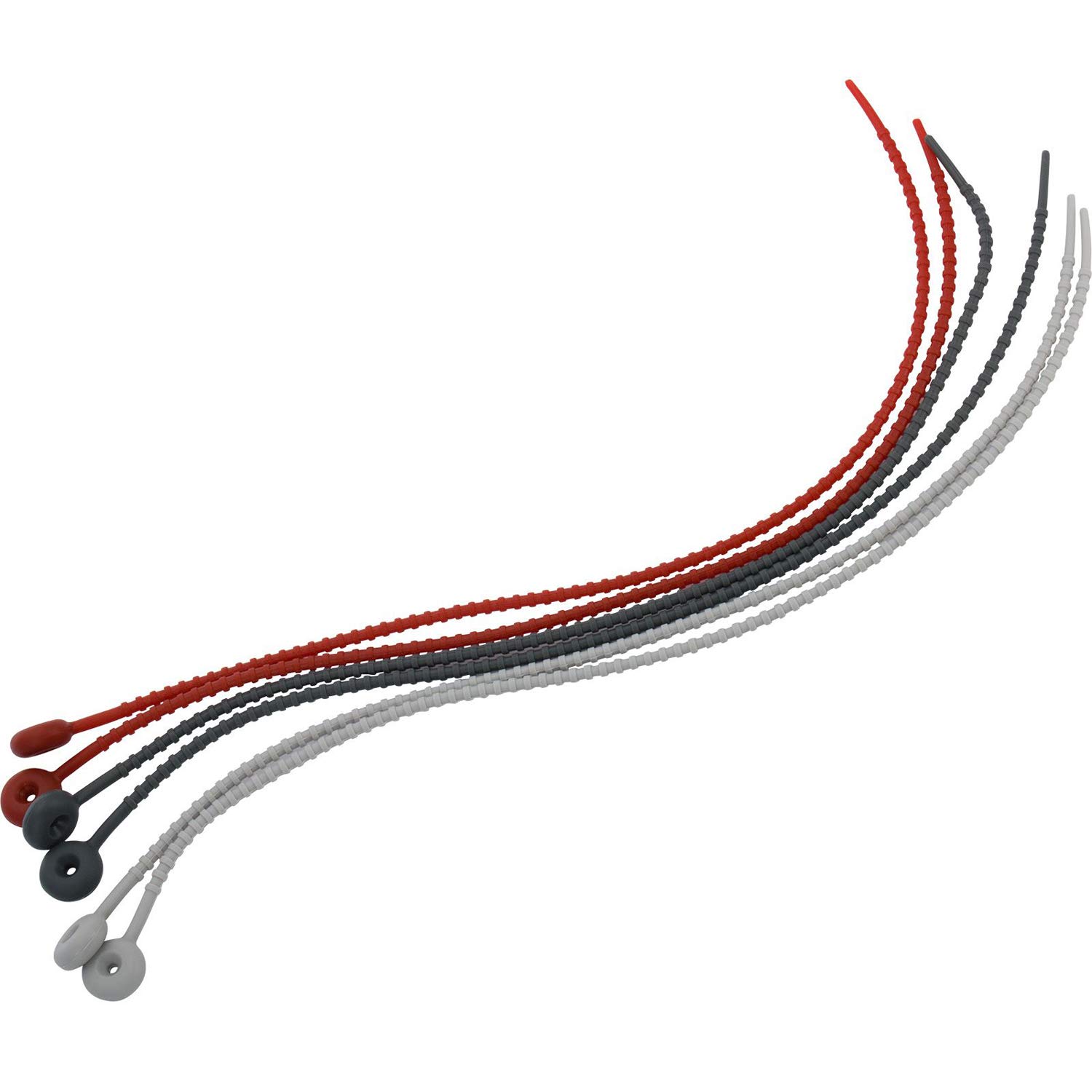 Westmark Cooking/Roasting Strings, 6 Pcs., Silicone, Length: 40.5 cm Each, Red/Light Grey/Dark Grey, 15242280